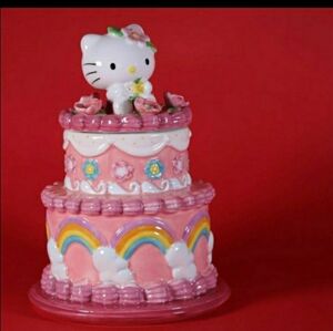 Hello kitty blue sky cake cookie jar